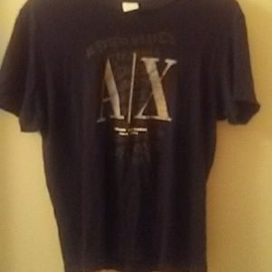 Black A/X Armani Logo Tee